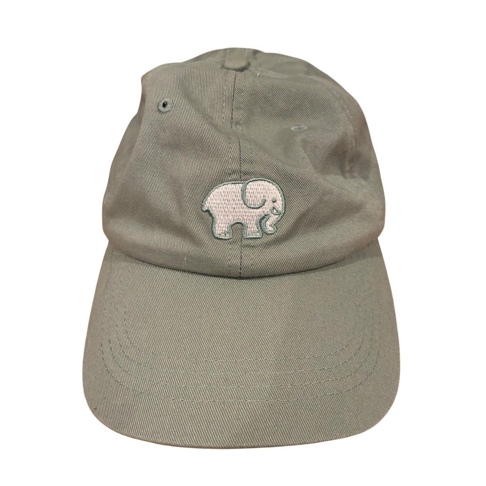 Ivory Ella Sage Green Cotton Elephant Logo Embroidered Dad Hat Baseball Cap